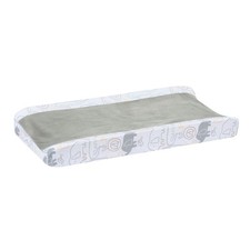 Lambs  Ivy Jungle Story Soft Minky Velour Safari Changing Pad Cover- White/Gray