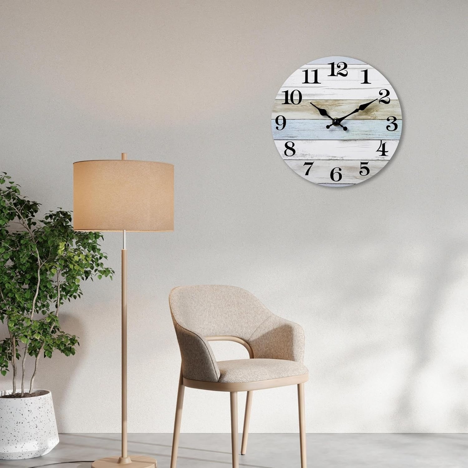 8-Inch Battery Operated Silent Rustic Wall Clock - Ideal for Home and Office