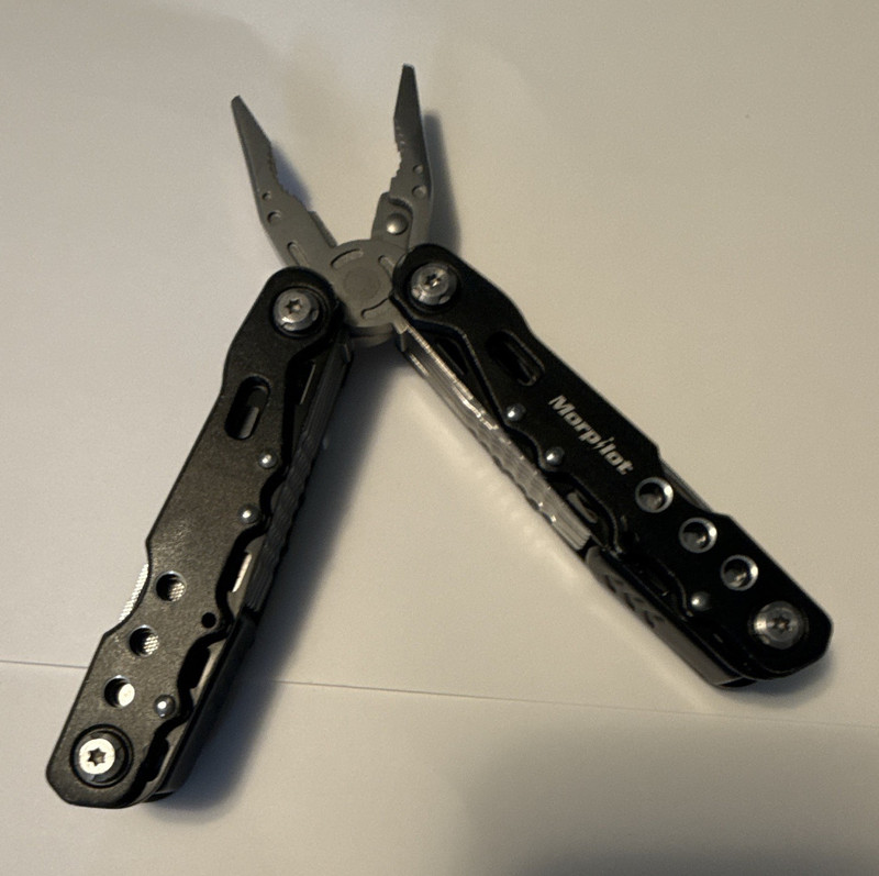 Morpilot. Folding Multi-Tool Pliers w/ Knife, Saw & Bottle Opener, Black