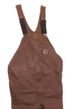 Carhartt Overalls 50X32 Double Knee Brown Bib Unlined R06-211 Carpenter