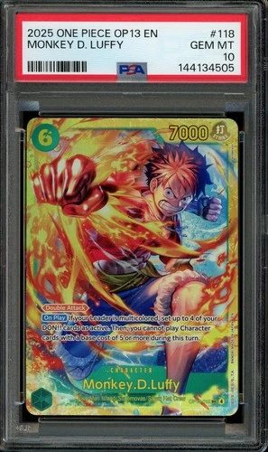 One Piece TCG OP13 EN #118 Monkey.D.Luffy SEC PSA 10