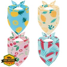 EXPAWLORER XL Dog Cooling Bandana Set, 4 Pack Hawaii Fruit Scarfs