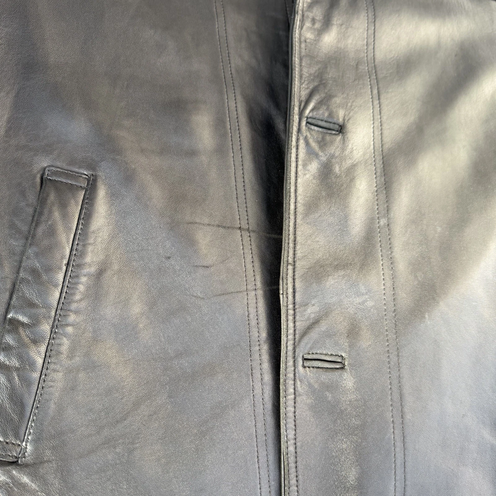 Kenneth Cole Reaction Mens Genuine Leather Jacket Sz.Medium Classic 3 Button image 12