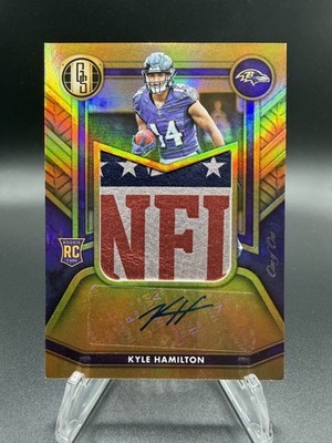 2022 Panini Gold Standard Kyle Hamilton 1/1 NFL Shield Patch Auto RC - Ravens