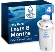 Brita Standard Water Filter for Pitchers and Dispensers, 4 4 Count, White