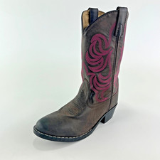 Smoky Mountain Western Cowboy Boots Monterey Girls Leather Brown 1624Y Size 4