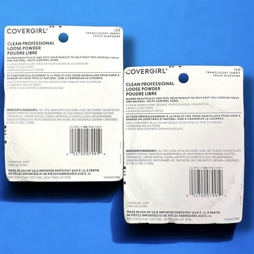 Covergirl Clean Professional Loose Powder Translucent Tawny 125 Discontinued x2 - Picture 3 of 6