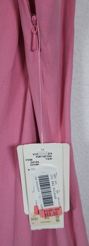Jones New Work Dress Petite Women's Silk/Linen Pink Sleevless Dress Size 4P - Picture 8 of 12