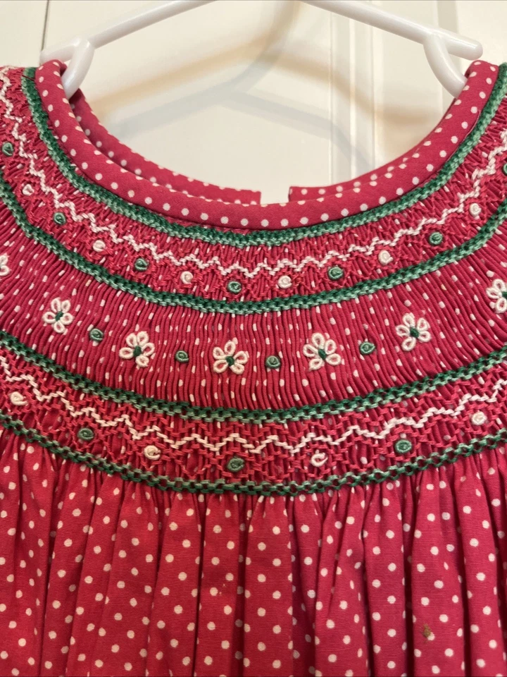 ANAVINI девочек размер 4 классический со сборками платье Puff рукава розовый горошек Darling! - Изображение 3 из 4