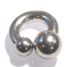 2g 5/8"Double Screw Monster 16mm ball Prince Albert PA Jewelry Ring Scrotum Sexy