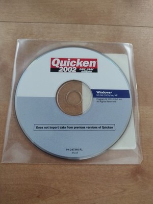 Vintage Sealed Quicken 2002 New User Edtion Software CD-Rom For Windows 
