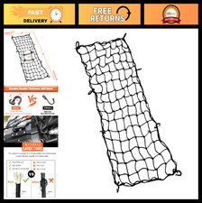 Heavy Duty Cargo Net 30"x15" Stretches to 60"x30" with Thick Hooks Bungee Mesh