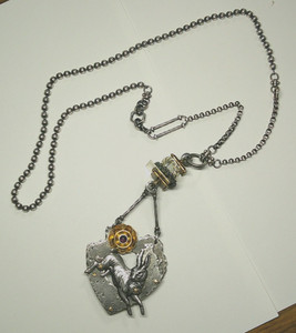 CARLOS MONTANARO REWIND Copper Hare Heart Shapped Pendant Necklace