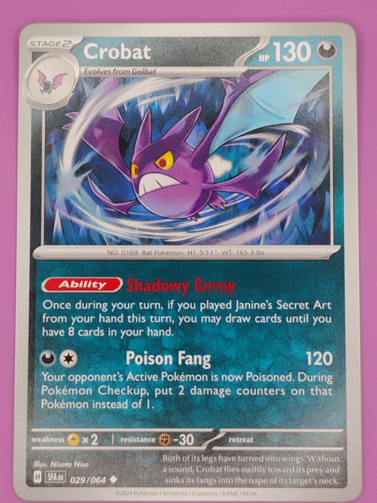 Crobat 029/064 Shrouded Fable Regular Finish Pokemon Card