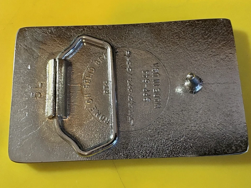 Vintage Snap-on Tools Chrome on Solid Brass Belt Buckle Used Made USA RARE HTF - Image 2 of 4