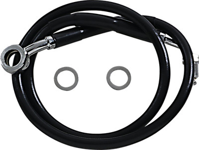 Drag Specialties Brake Line Plus 8 Inches Black for Harley Davidson Softail
