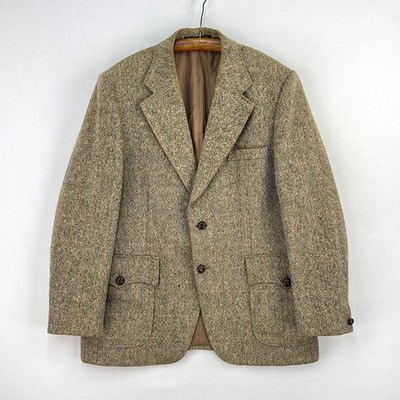 Meakers Donegal Tweed Sakko Herren 42R Grün Wolle Country Hacking Sport Blazer
