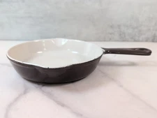 Vintage #16 Le Creuset 6.5" Spouted Skillet Frying Pan Brown Enamel Cast Iron