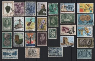 Griechenland used collection Olympiade Vögel Blumen