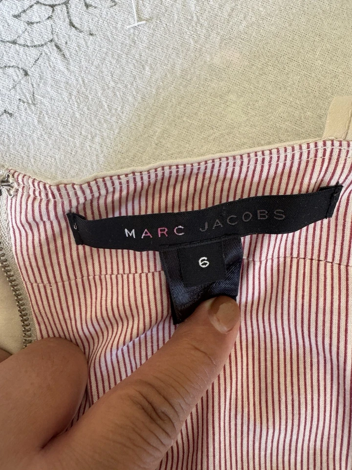 Vintage Marc Jacobs 90’s Dress Size 6 Ecru Light Beige, 100% Cotton - Image 2 of 3