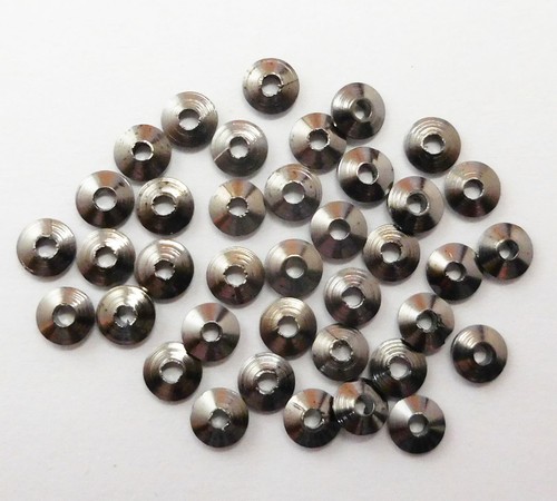 60 PCS 5MM SMALL RONDELL BEAD BLACK GOLD PLATED - Picture 2 of 4