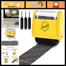 Wide Identity Theft Protection Roller Stamp Set - Yellow, 3 Refill Inks, Secure