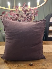 Euro Heavyweight Linen Blend Throw Decorative Pillow Dark Fig - Casaluna NEW