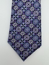 Boys Geometric Elegant Blue Purple Floral Striped clip on neck tie Spring