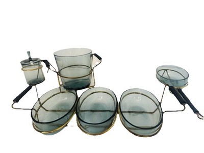 Seltenes Vintage Mid-Century Bengt Edenfalk Tablett Set für Skruf, Schweden