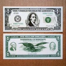 MILLION DOLLAR BILL FUNNY PLAY MONEY NOVELTY FOR YOUR VISION BOARD