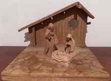 Krippe Oberammergau Bergmann Schnitzerei Heilige Familie Weihnachten