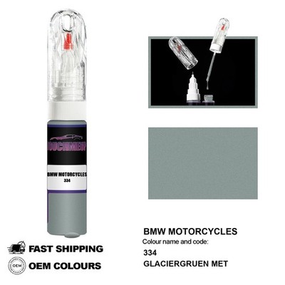 FÜR BMW MOTORRÄDER GLACIERGRUEN MET 334 Ausbesserungslackstift Pinsel Fix Kit