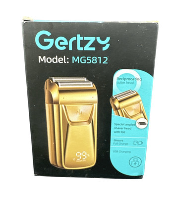 Gertzy Electric Foil Shaver Dual Floating Head LED Clipper Trimmer GOLD