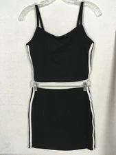 No Boundaries Tank Top and Skirt Set Size S 4 to 6 Black with White Stripe New