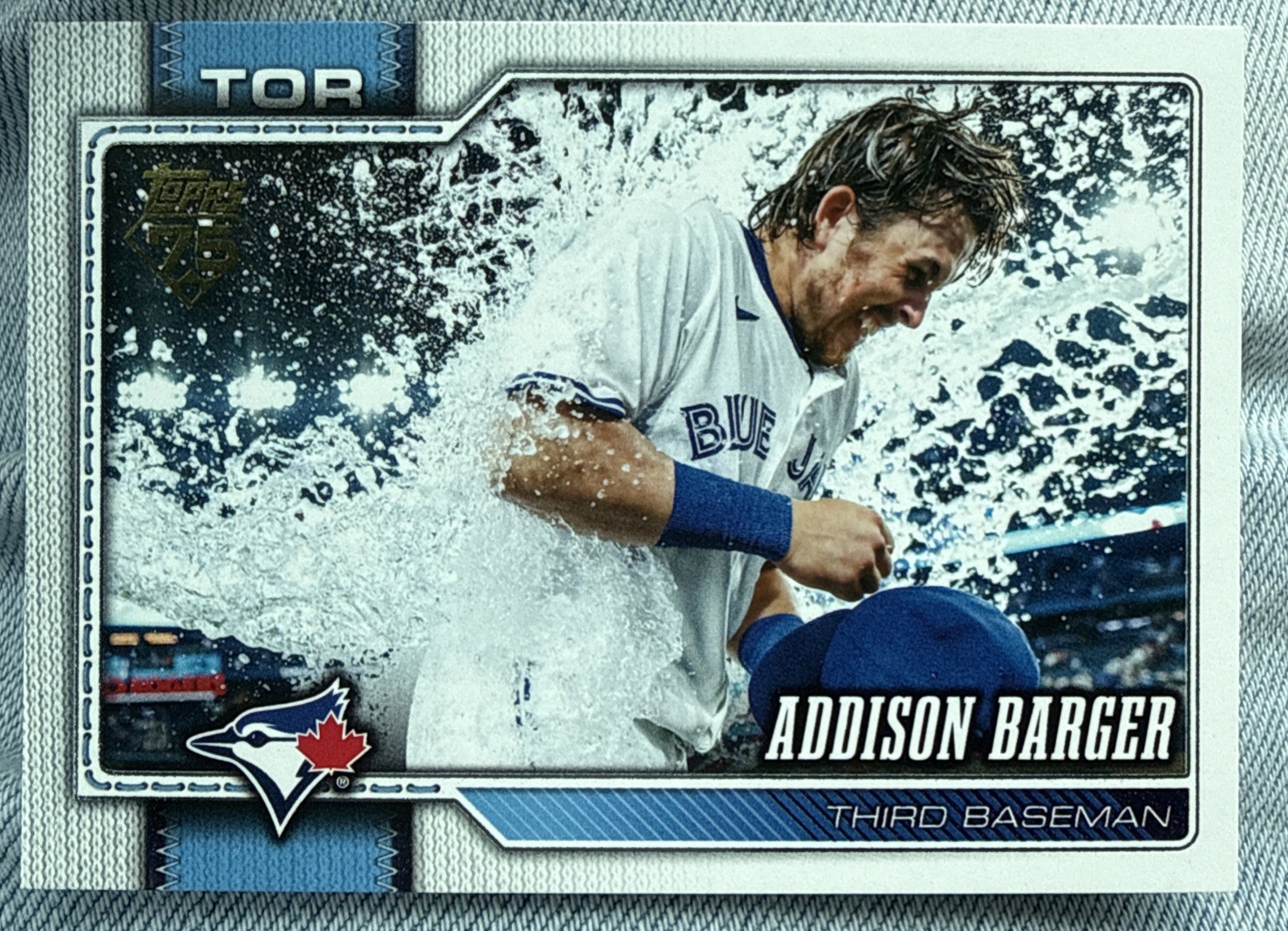 2026 Topps Series 1 #241 Addison Barger Golden Mirror Image Var. SSP Blue Jays