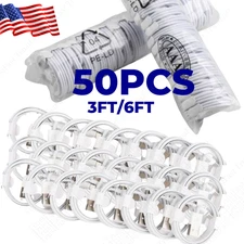 50X 6FT/3Ft USB Charging Cable Cord For iPhone 14 13 12 11 6 SE Fast Charger LOT