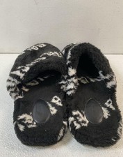 Balenciaga Men's Black Faux Fur Logo Slide Slippers Size 44 624515