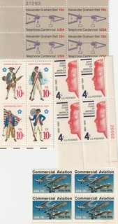 Lot of (4) MNH US Stamp Plate blocks $1.60 Face Value