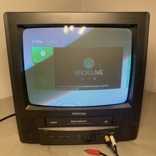 Toshiba MV13K1W 13" CRT TV Retro Gaming 2000 Works VHS BROKEN / NO VHS 