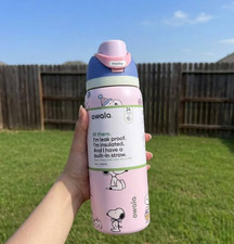 Owala Pink Snoopy 32oz Stainless Steel Water Bottle Peanuts Fan Gift New Box