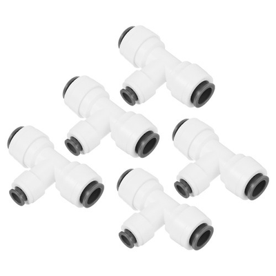 #ad 5Pcs 3 8quot; x 1 4quot; Push to Connect Tee Fittings T Shape Reducing Water Line White $17.76