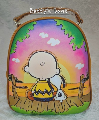 Loungefly Peanuts Charlie Brown and Snoopy Sunset Mini Backpack | eBay