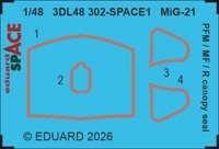 MW22 Eduard 3DL48302 MIG-21 PFM / Mf/ R Canopy Seal Space 1/48 3D Decal For EDU