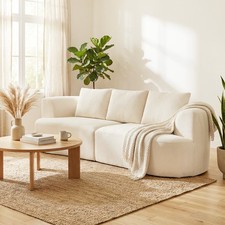 Produktbild - 3-Sitzer Sofa, 260cm Cloud-Couch mit 3 Lendenkissen, Chenilleoptik, Refurbished