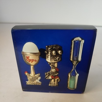 1960s Lobeco Lucite 3 Minute Egg Timer  Hong Kong
