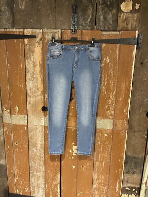 FUROR Casual Wear Jeans Cotton Blue Denim Men's Size W36 Zip Closure