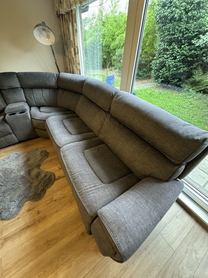 Grey Harveys Brooklyn 5 Seater Power Recliner Corner Sofa, Fabric eBay
