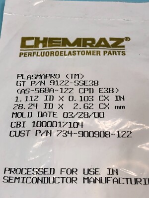 CHEMRAZ 9122-SSE38 O-RING AS-568A-122 CPD E38, 2-122,734-900908
