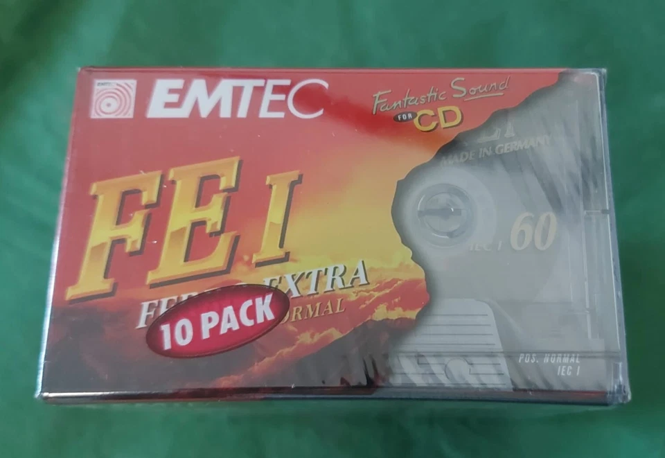 SET 10 PACK AUDIO CASSETTA 60 EMTEC FANTASTIC SOUND COMPACT MUSIC CASSETTE FE I - Imagen 3 de 3