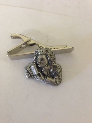 Samuel Johnson R58 englisches Zinn Emblem an einer Krawattenklammer 4 cm lang